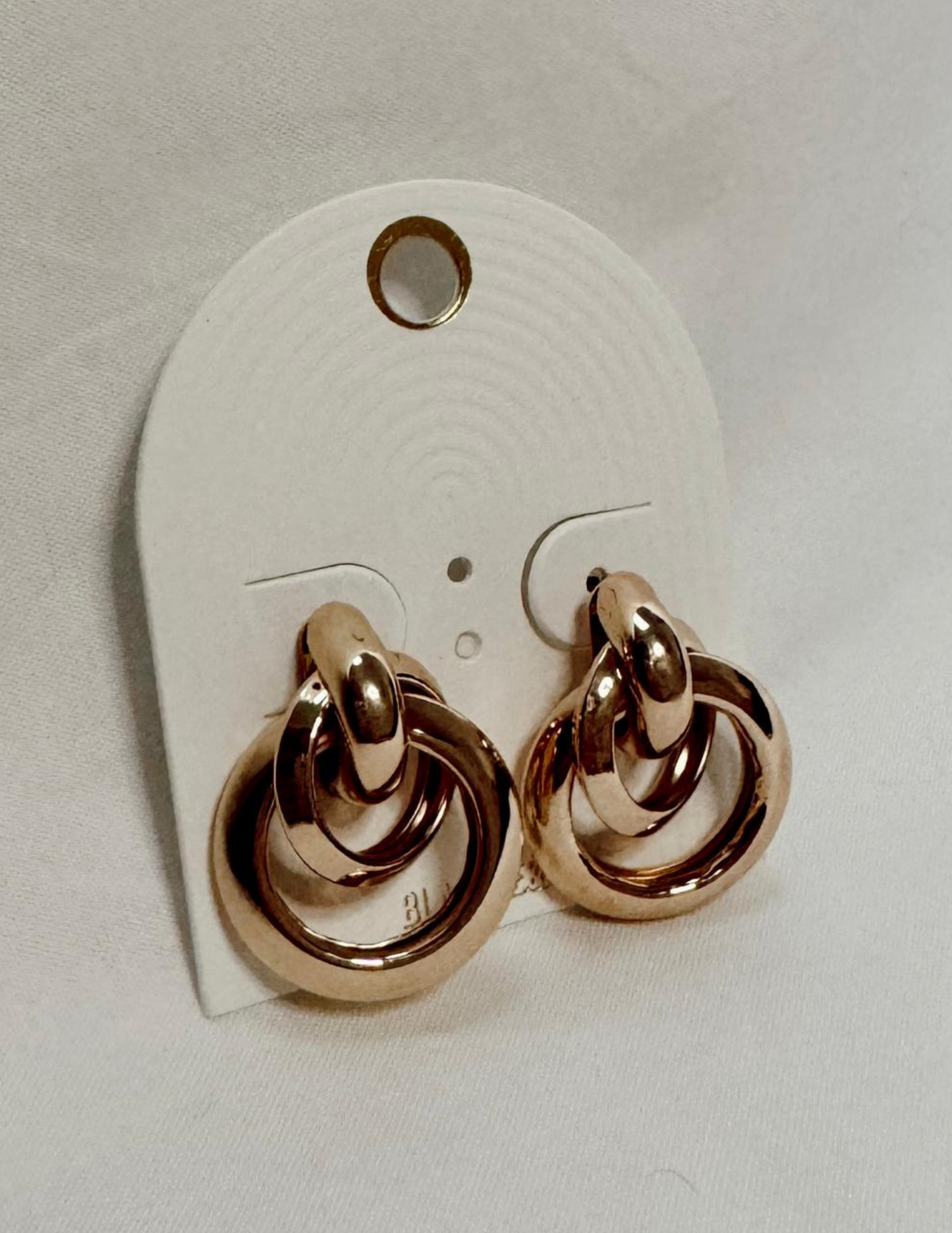 Double Metallic Hoop Gold Earrings